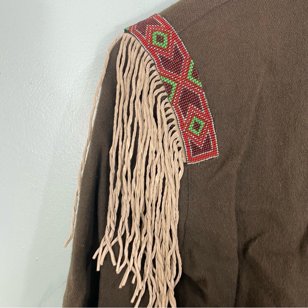 Double D Ranch Green Beaded Wool Military Western Jacket Sz L Embellished - Picture 4 of 11